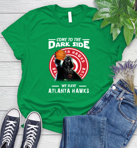 NBA Come To The Dark Side We Have Atlanta Hawks Star Wars Darth Vader Basketball Women's T-Shirt 9
