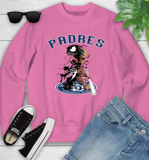 MLB San Diego Padres Baseball Venom Groot Guardians Of The Galaxy Youth Sweatshirt 7