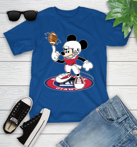NFL Football New York Giants Cheerful Mickey Disney Shirt Youth T-Shirt 9