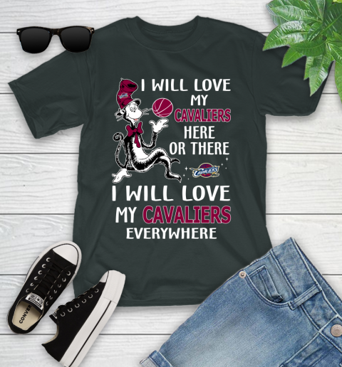 NBA Basketball Cleveland Cavaliers I Will Love My Cavaliers Everywhere Dr Seuss Shirt Youth T-Shirt 5