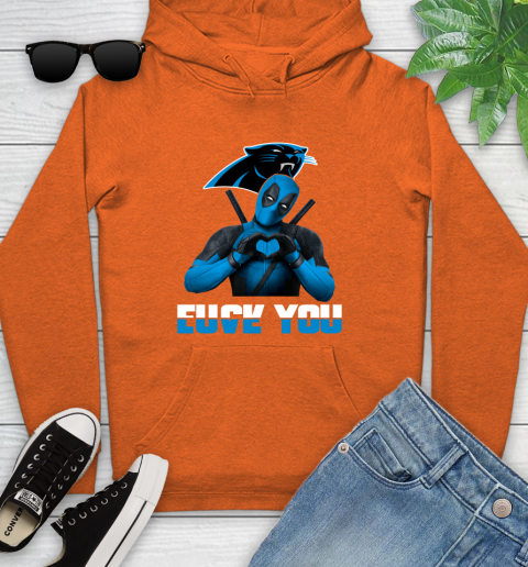 NHL Carolina Panthers Deadpool Love You Fuck You Football Sports Youth Hoodie 4