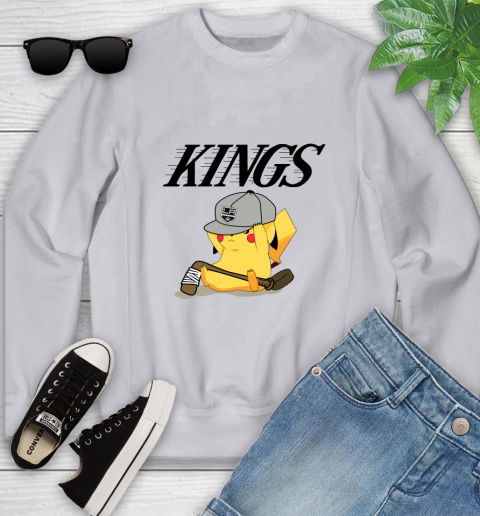 NHL Pikachu Hockey Sports Los Angeles Kings Youth Sweatshirt 4