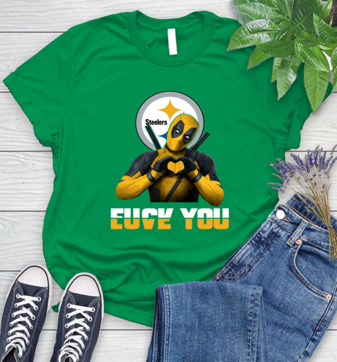 NHL Pittsburgh Steelers Deadpool Love You Fuck You Football Sports Women's T-Shirt 9