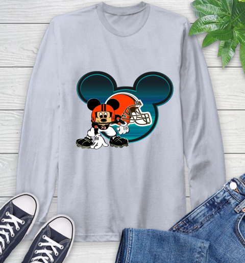 NFL Cleveland Browns Mickey Mouse Disney Football T Shirt Long Sleeve T-Shirt 6