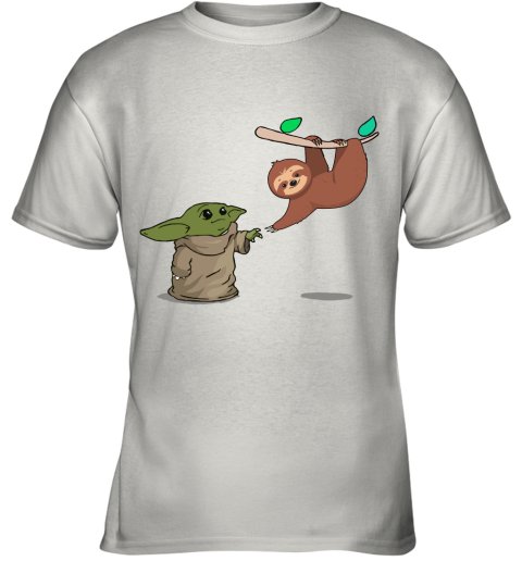 Baby Yoda And Sloth Touch Hands Youth T-Shirt