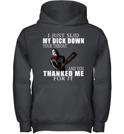 nve6 i just slid my dick down your throat the walking dead shirts youth hoodie 43 front black