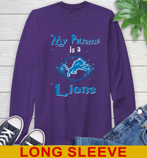 NFL Football Harry Potter My Patronus Is A Detroit Lions Long Sleeve T-Shirt 5