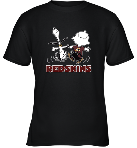 Snoopy And Charlie Brown Happy Washington Redskins Fans Youth T-Shirt