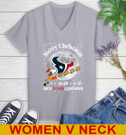 Houston Texans Merry Christmas To All And To Texans A Good Season NFL Football Sports Women's V-Neck T-Shirt 4