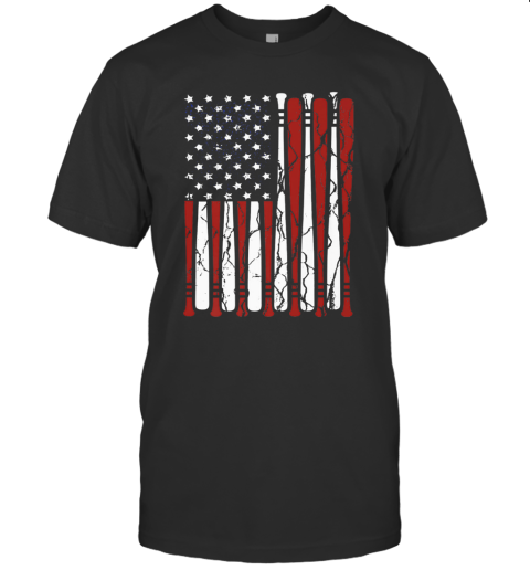 American Flag Baseball Bat 4Th Of July T-Shirt