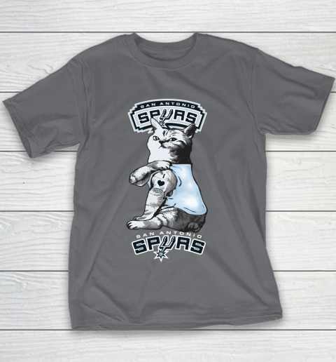 NBA Basketball My Cat Loves San Antonio Spurs Youth T-Shirt 5