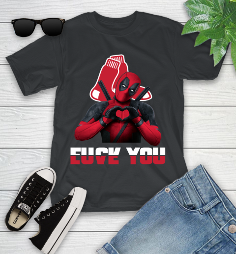 MLB Boston Red Sox Deadpool Love You Fuck You Baseball Sports Youth T-Shirt