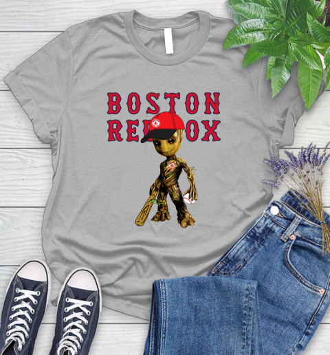 MLB Boston Red Sox Groot Guardians Of The Galaxy Baseball Women's T-Shirt 5