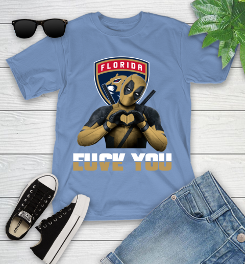 NHL Florida Panthers Deadpool Love You Fuck You Hockey Sports Youth T-Shirt 15