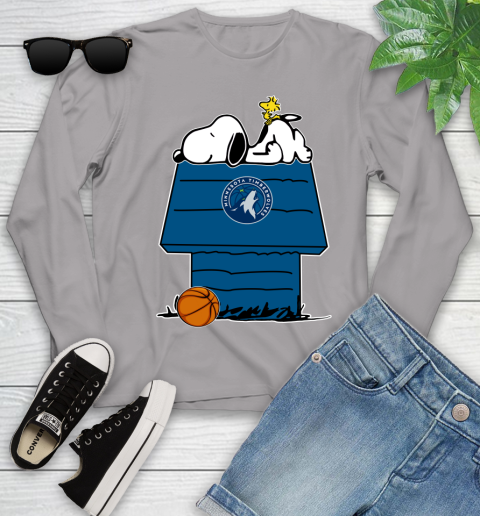 Minnesota Timberwolves NBA Basketball Snoopy Woodstock The Peanuts Movie Youth Long Sleeve 5