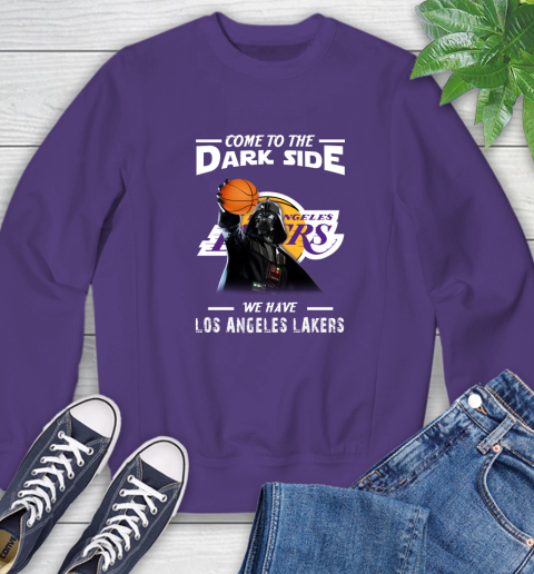 NBA Come To The Dark Side We Have Los Angeles Lakers Star Wars Darth Vader Basketball Sweatshirt 4