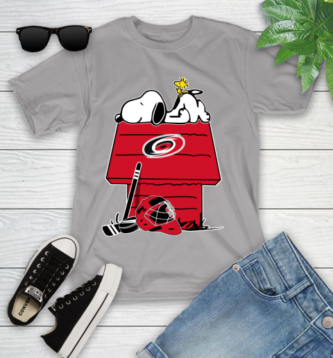 Carolina Hurricanes NHL Hockey Snoopy Woodstock The Peanuts Movie Youth T-Shirt 4