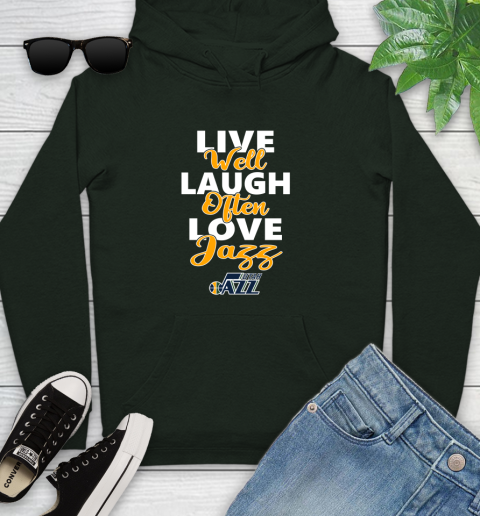 NBA Basketball Utah Jazz Live Well Laugh Often Love Shirt Youth Hoodie 12