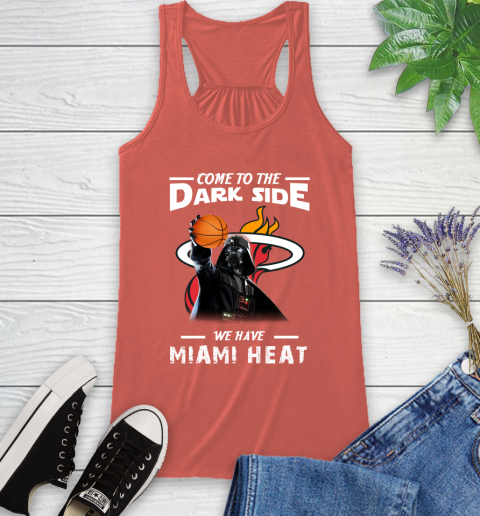 NBA Come To The Dark Side We Have Miami Heat Star Wars Darth Vader Basketball Racerback Tank 3