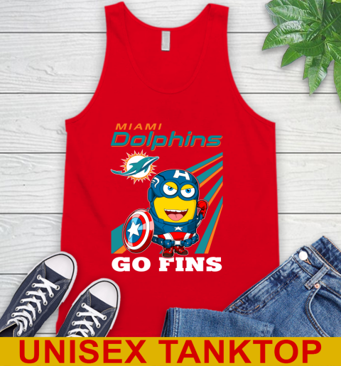 NFL Football Miami Dolphins Captain America Marvel Avengers Minion Shirt Tank Top 5