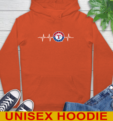 Texas Rangers MLB Baseball Heart Beat Shirt Hoodie 4