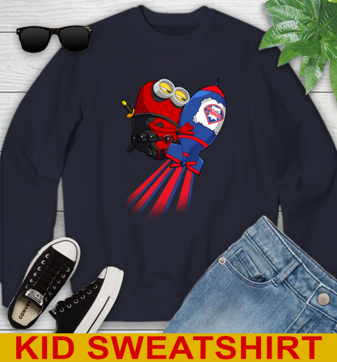 MLB Baseball Philadelphia Phillies Deadpool Minion Marvel Shirt Youth Sweatshirt 2