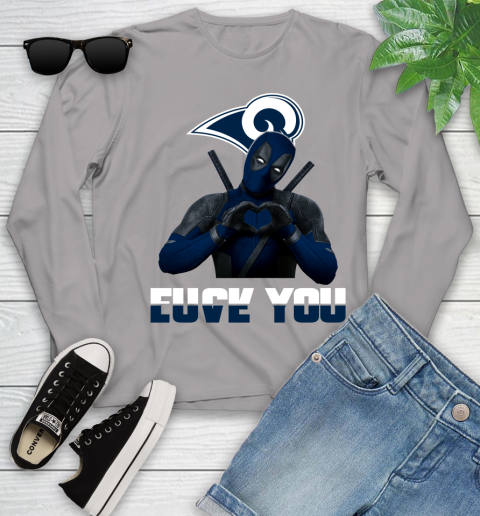 NHL Los Angeles Rams Deadpool Love You Fuck You Football Sports Youth Long Sleeve 5