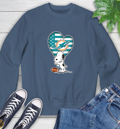 Miami Dolphins NFL Football The Peanuts Movie Adorable Snoopy Sweatshirt 7