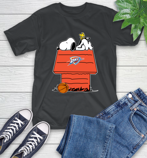 Oklahoma City Thunder NBA Basketball Snoopy Woodstock The Peanuts Movie T-Shirt 2