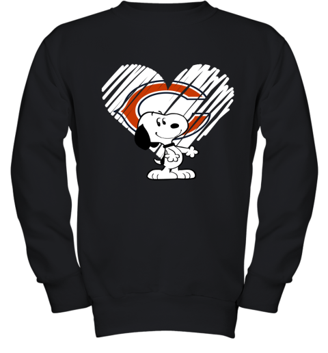 I Love Chicago Bears Snoopy In My Heart NFL Youth Sweatshirt