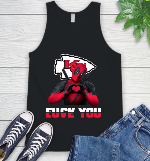 NHL Kansas City Chiefs Deadpool Love You Fuck You Football Sports Tank Top