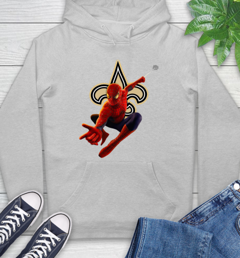 NFL Spider Man Avengers Endgame Football New Orleans Saints Hoodie 6