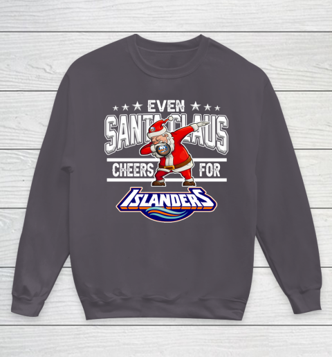 New York Islanders Even Santa Claus Cheers For Christmas NHL Youth Sweatshirt 5