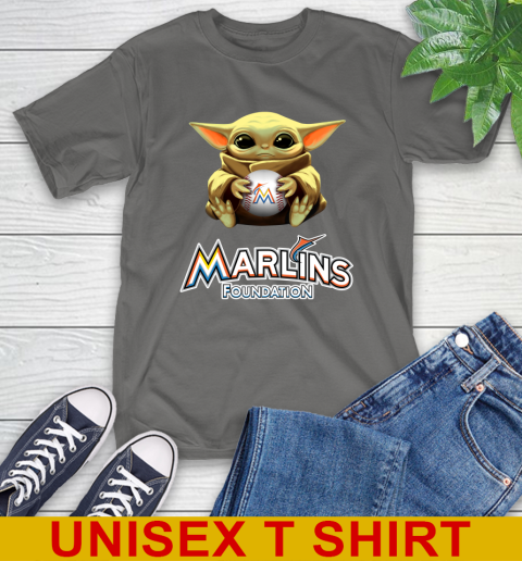 MLB Baseball Miami Marlins Star Wars Baby Yoda Shirt 8