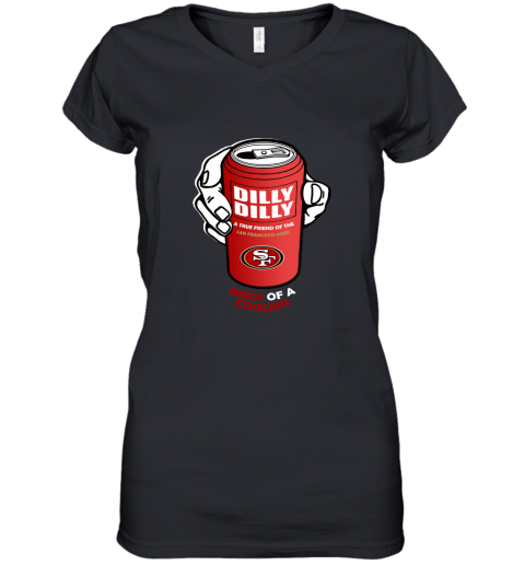 Bud Light Dilly Dilly! San Francisco 49ers Birds Of A Cooler Women's V-Neck T-Shirt