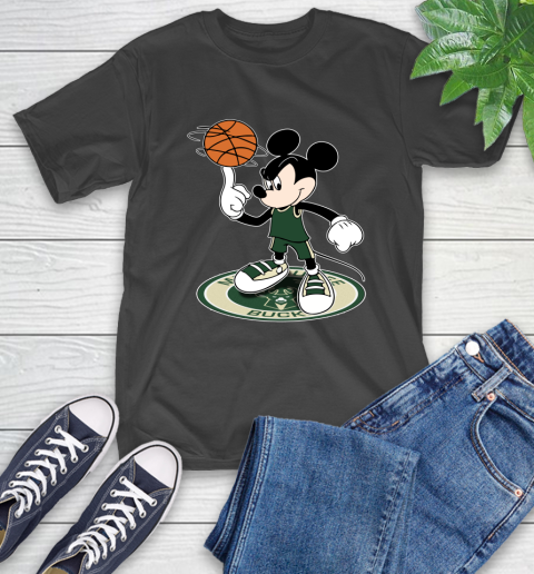 NBA Basketball Milwaukee Bucks Cheerful Mickey Disney Shirt T-Shirt