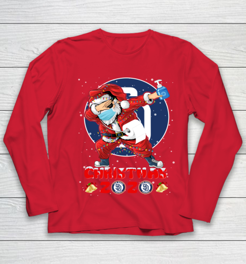 San Diego Padres Funny Santa Claus Dabbing Christmas 2020 MLB Youth Long Sleeve 8