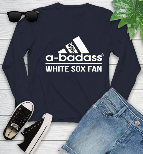 MLB A Badass Chicago White Sox Fan Adidas Baseball Sports Youth Long Sleeve 2