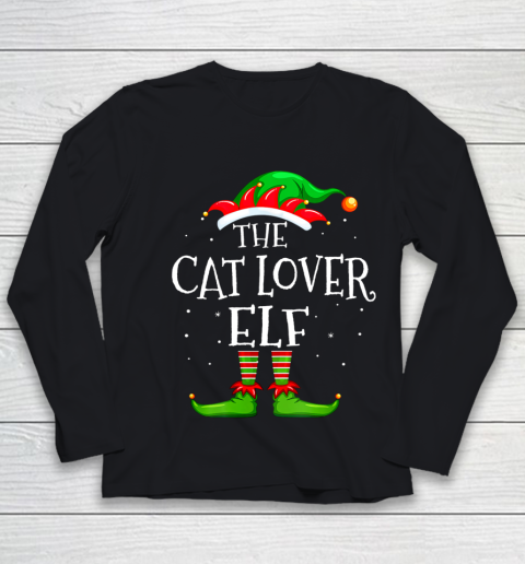 Cat Lover Elf Family Matching Christmas Group Gift Pajama Youth Long Sleeve