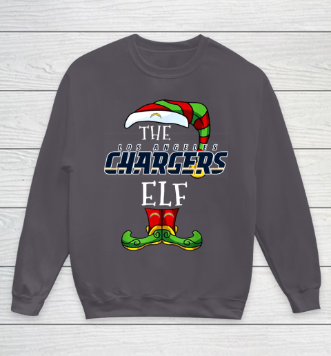 Los Angeles Chargers Christmas ELF Funny NFL Youth Sweatshirt 5