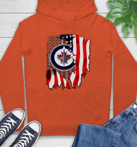 Winnipeg Jets NHL Hockey American Flag Hoodie 4