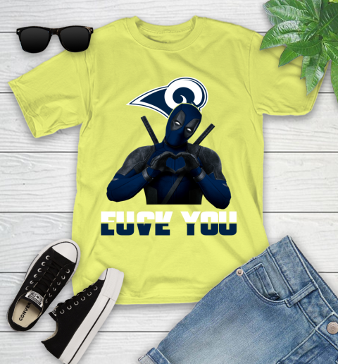 NHL Los Angeles Rams Deadpool Love You Fuck You Football Sports Youth T-Shirt 10