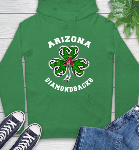 MLB Arizona Diamondbacks Three Leaf Clover St Patrick's Day Baseball Sports Hoodie 8