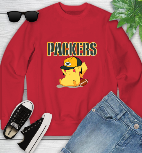 NFL Pikachu Football Sports Green Bay Packers Youth Sweatshirt 9