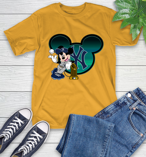 MLB New York Yankees The Commissioner's Trophy Mickey Mouse Disney T-Shirt 3