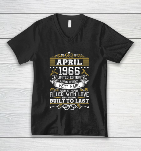 Father gift shirt Vintage April 1966 54 Years Old Shirt 54th Birthday Gifts T Shirt V-Neck T-Shirt