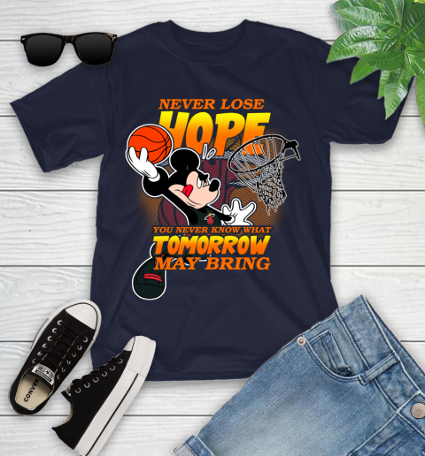 Miami Heat NBA Basketball Mickey Disney Never Lose Hope Youth T-Shirt 2