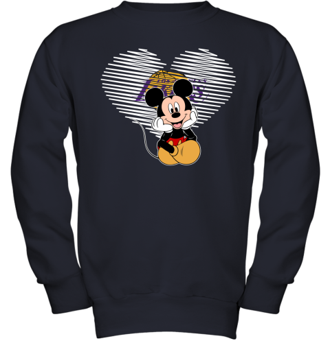 NBA Los Angeles Lakers The Heart Mickey Mouse Disney Basketball T Shirt -  Rookbrand