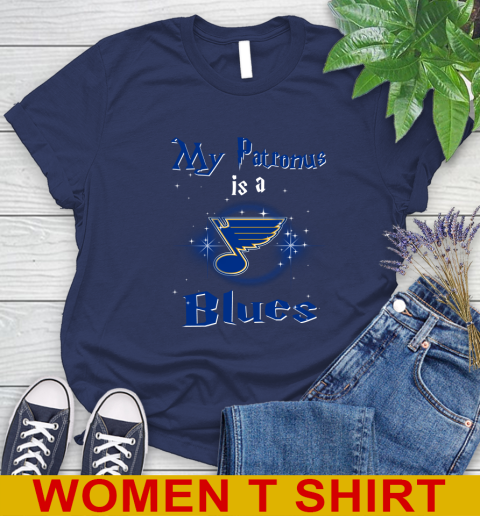 NHL Hockey Harry Potter My Patronus Is A St.Louis Blues Women's T-Shirt 12