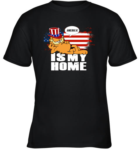 America Is My Home Garfield Independence Day 4th Of July Youth T-Shirt